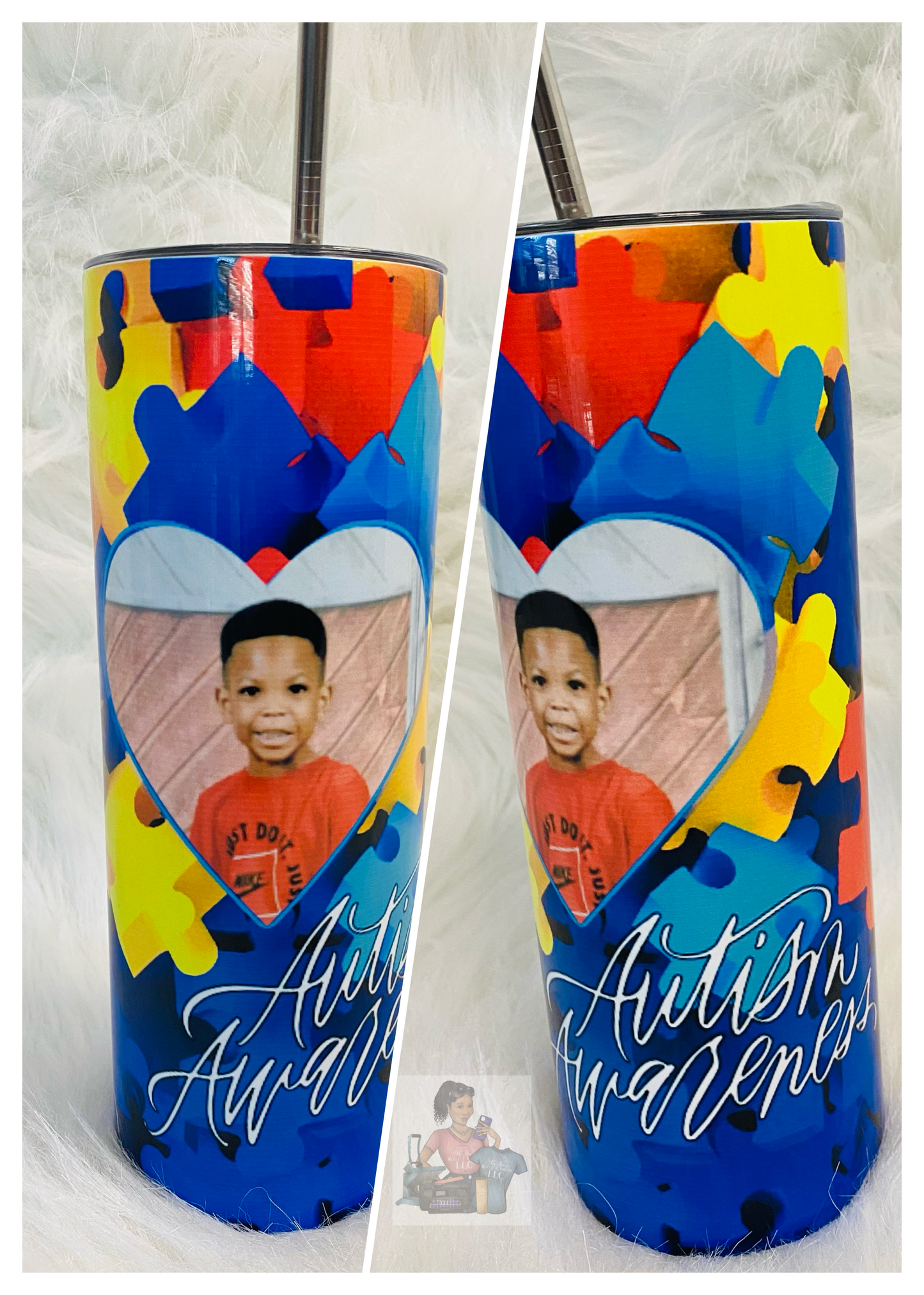 Autism Awareness Photo Tumbler